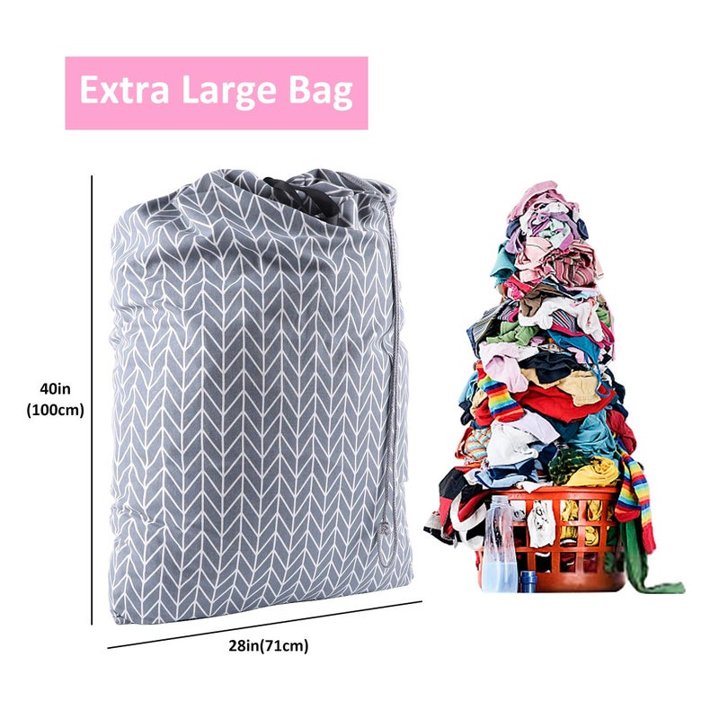 SWISSELITE Laundry Bag with Handle and Drawstring, Large Heavy Duty Laundry Bag, 28 x 40 Inches Travel Dirty Clothes Bag for Laundromat and Household - Image 2